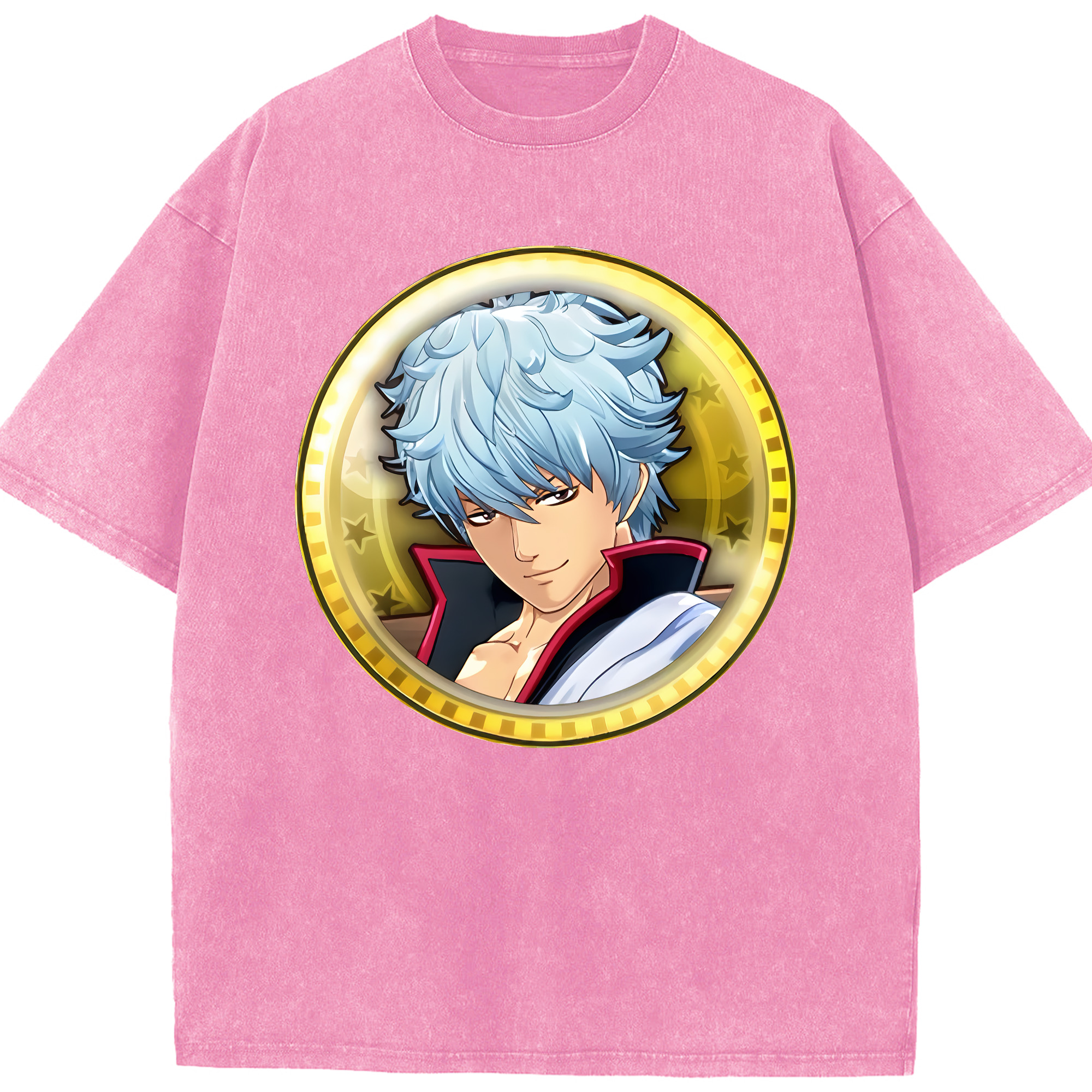 （画像用） ぎんたま 坂田銀時（さかたぎんとき） 神楽 志村新八（しむら しんぱち） GINTAMA Sakata Gintoki Kagura Shimura Shinpachi 綿100% ヴィンテージ風 半袖Tシャツ（フロントプリント）